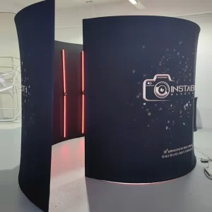 enclosure backdrop with led lights for 360 photo booth platform